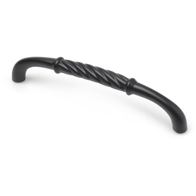 Maniglia stile classico, Zama, Nero Satinato, 128mm interasse. Marchio REI