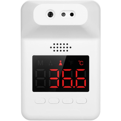 Asupermall - Termometro a infrarossi a parete 2 in 1 e misuratore di portata pedonale, trasmissione vocale in 12 paesi e modalit