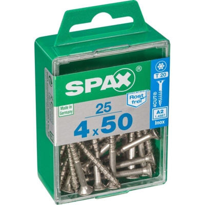 Set Di 25 Viti In Acciaio Inox Svasata Testa Torx Spax, Diam.4 Mm X Mm L.50