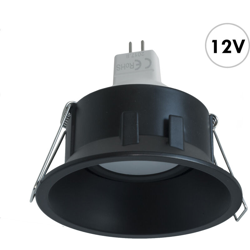 Zeitnet Inc. - Faretto tondo nero incasso interni 80mm supporto luce LED 7W 12V GU5.3 vetrine Luce 4000K en oferta