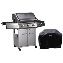 Barbecue A Gas Con Led ''bingo 4'' - 4 Fuochi Di Cui 1 Laterale - 14kw + Fodera Di Protezione - Argento características