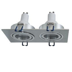 Zeitnet Inc. - Faretto rettangolare argentato doppia lampada incasso LED GU10 16W luce negozio Luce 6000K precio