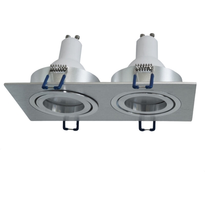 Zeitnet Inc. - Faretto rettangolare argentato doppia lampada incasso LED GU10 16W luce negozio Luce 6000K