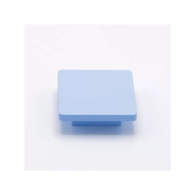 Pomolo piatta e quadrata in goffrato fine azzurro 70x70x22mm - 431 Square