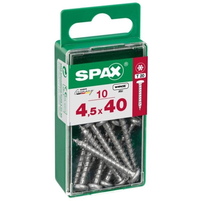 Box 10 Universal Vite Pz Rotonda Wirox 10 Pc 4,5X40 Spax Testa