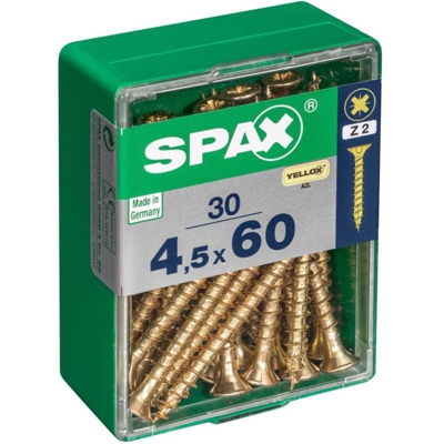 Lotto 30 Svasata Viti In Acciaio Testa Pozidriv Spax, Diam.4.5 Mm X Mm L.60