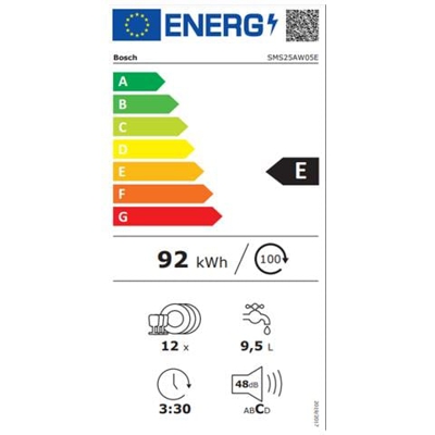Sms25aw05e - Lavastoviglie Serie 2 A Libera Installazione Colore Bianco Classe E