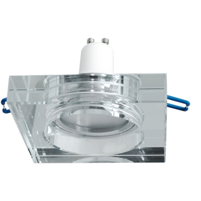 Faretto quadrato vetro specchiato incasso 60mm luce LED 5W GU10 mensole vetrine Luce 3000K