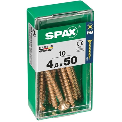 Set Di 10 Viti A Testa Svasata In Acciaio Spax Testa, Diam.4.5 Mm X Mm L.60