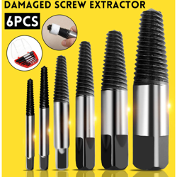 6Pcs Estrattore di viti danneggiato Bullone rotto Strumento di perforazione danneggiato Svitare fai da te características