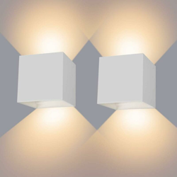 (2pcs)Applique da Parete Led Bianco 7W Applique da Parete Modern Lampadario in Alluminio Bianco Caldo per il Ristorante Caffè Dell'ufficio Corridoio en oferta
