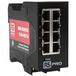 Switch Ethernet RS PRO 8 porte RJ45, 10/100Mbit/s, montaggio Guida DIN precio