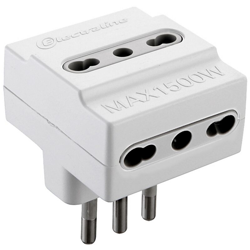 Adattatore triplo uso 16a + t , 3 prese bipasso,classe di protezione ip20 - Salone en oferta
