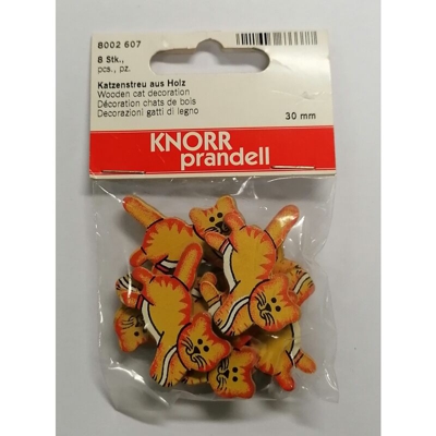 DECORAZIONI GATTO IN LEGNO CON ADESIVO 30MM 8PZ - Knorrprandell