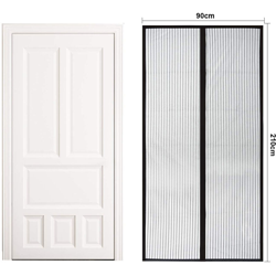 AB625283 Tenda Zanzariera Magnetica Nera Per Porta Finestra Con Adesivo In Velcro Misura 90X210cm - Ledlux en oferta