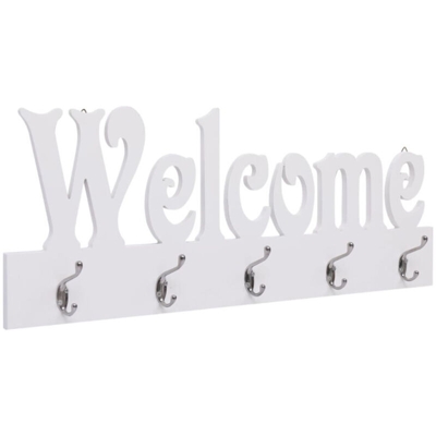 Appendiabiti a Muro WELCOME Bianco 74x29,5 cm - Bianco - Vidaxl