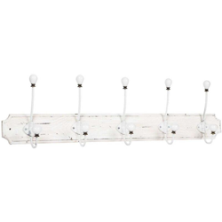 Appendiabiti a parete, ganci appendiabiti attaccapanni da muro in legno e ferro, gancio per cappotti L80xPR10xH21 cm en oferta