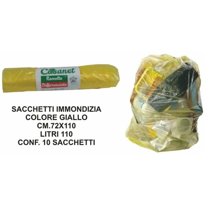 Sacchetto Immond. Giallo Cm.72X110 Cf.10 Pz. Lt.11