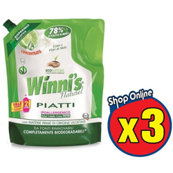 Set 3 Winni'S Detersivo Concentrato Ecoricarica Piatti Lime E Fiori Di Melo 1 Lt precio