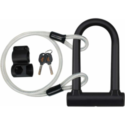 Lucchetto Bike U con cavo - Bicicletta da 16 mm per impieghi gravosi con cavo in acciaio flessibile da 4 piedi / 1,2 m e staffa di montaggio per MTB precio