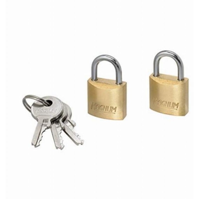 MAG+20EURT 2 lucchetti in Ferro Finitura Ottone Magnum+ 20mm Apertura a Chiave Unica - Master Lock