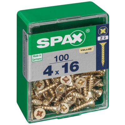 Lotto 100 Viti A Testa Svasata In Acciaio Spax Pozidriv Testa, Diam.4 Mm X Mm L.16