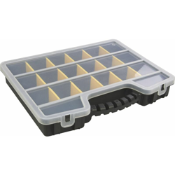 Contenitore modulare in PP, 17 scomparti regolabili, 60mm x 395mm x 305mm, Coperchio trasparente - Rs Pro precio