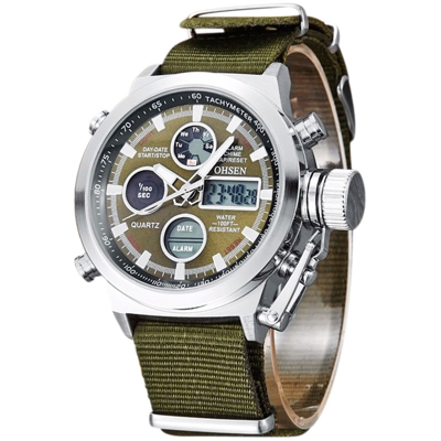 Orologi di modo degli uomini di sport digitale impermeabile mani luminose da polso al quarzo - Ohsen