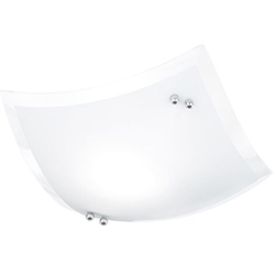 Trio - PLAFONIERA VETRO QUADRATA SATIN.CM.23X23 E27 60W en oferta