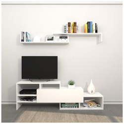 Mobile Porta Tv Fenice - Con Mensole, Ripiani - Da Salotto - Bianco In Legno, 150 X 27 X 45 Cm características