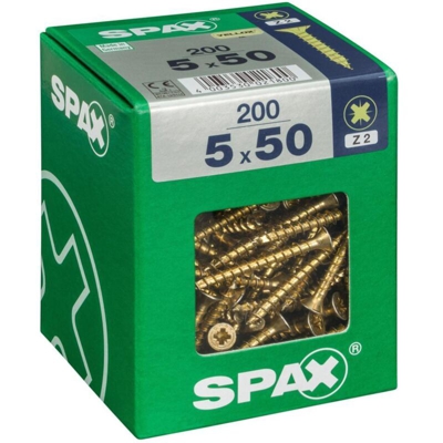 Lotto 200 Viti A Testa Svasata In Acciaio Spax Pozidriv Testa, Diam.5 Mm X Mm L.50