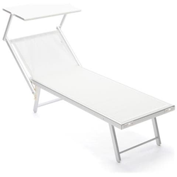 Lettini Prendisole Corsica Per Spiaggia E Campeggio Con Tettuccio E Schienale Regolabile Set Da Due Lettini Color Bianco precio