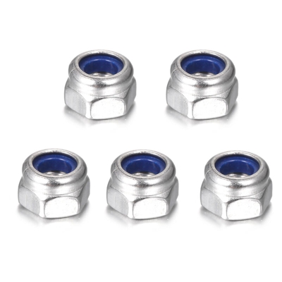 Confezione da 5 dadi di bloccaggio flangia in nylon inox 304 DIN985 esagonali M12