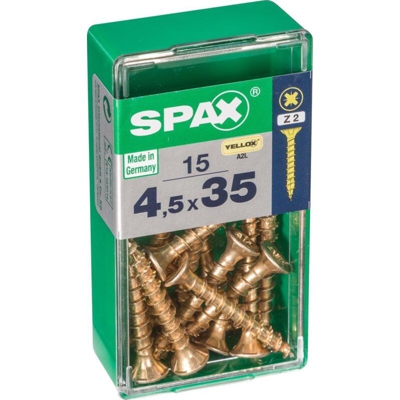 Lot 15 Svasata Viti In Acciaio Testa Pozidriv Spax, Diam.4.5 Mm X Mm L.35