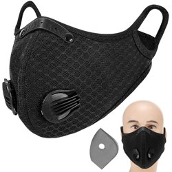Maschera da ciclismo, corsa all'aperto, anti-smog, maschera calda per uomo e donna, contenente 1 pezzo di filtro a carbone attivo a 5 strati non precio