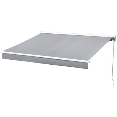 Tenda Da Sole A Braccio 250x200cm Elettrica Apertura Con Telecomando O Manovella, In Alluminio E Poliestere Grigio