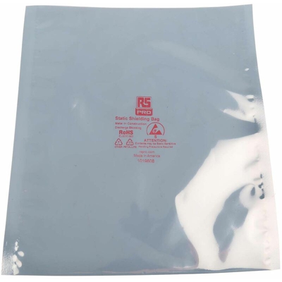 Sacchetto antistatico Argento 254mm x 203mm, Sigillata (Confezione da 100) - Rs Pro