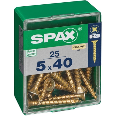 Set Di 25 Viti A Testa Svasata In Acciaio Spax Pozidriv Testa, Diam.5 Mm X Mm L.40
