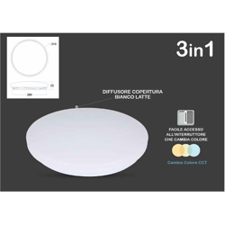 LEDLUX LP7605CCT Plafoniera A Led Da Soffitto CCT Rotondo 18W D310mm Cambia Colore 3 in 1 3000K 4000K 6400K SKU-7605 precio