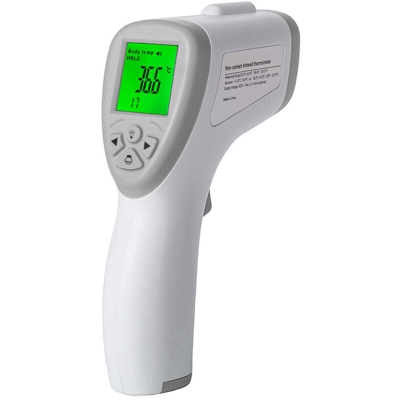 Asupermall - HT-808 termometro frontale a infrarossi senza contatto schermo a tre colori 32 gruppi di dati memorizzati (impostazione di fabbrica