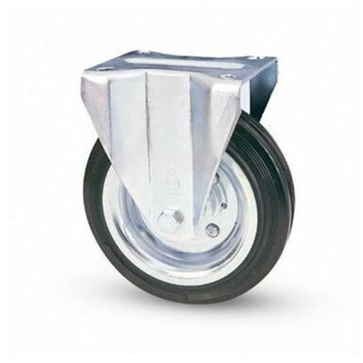 Ruota Fissa in Gomma per Carrelli mm. 150 Piastra 100x80 - AVO