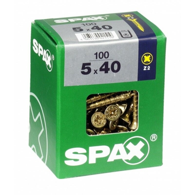 Lotto 100 Viti A Testa Svasata In Acciaio Spax Pozidriv Testa, Diam.5 Mm X Mm L.40