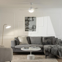 Techbrey - Ventilatore LED da Soffitto Aran Bianco 107cm Motore DC Bianco en oferta