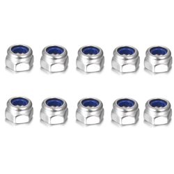 Confezione da 10 dadi di bloccaggio flangia in nylon in acciaio inox 304 DIN985 esagonale M-3 en oferta