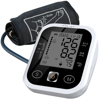 Misuratore di pressione sanguigna elettronico a braccio automatico sfigmomanometro con display a grande schermo versione inglese (spedizione senza