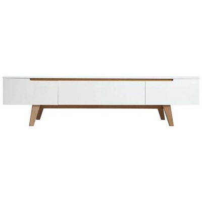 Mobile Tv Scandinavo Bianco Lucido E Frassino 180cm Melka
