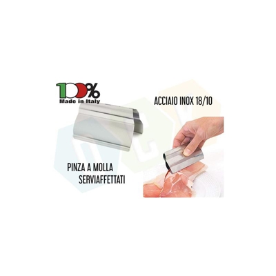 Pinza A Molla Servi Affettato Prendi Fette Prosciutto Salumi Acciaio Inox 18/10 Made In Italy