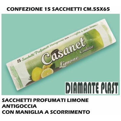 Sacchetto Immond. Verde Cm.55X65 Cf.15 Pz. Maniglia A Scorrimento