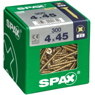 Lotto 300 Viti Testa Bombata Acciaio Cilindrica Pozidriv Diam.4 Mm X Mm L.45 - Spax