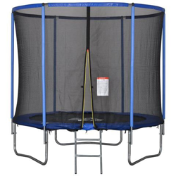 Tappeto Elastico Per Bambini E Adulti Con Rete E Bordo Imbottito, Giochi Da Giardino E Casa Ø244x240cm Blu E Nero en oferta
